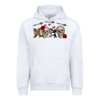 White Xoxo Valentine skulls Valentine's Day Urban Hoodie - FaDigitalArtStudio