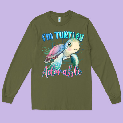 Im Turtley Adorable Turtle Long Sleeve Tee Designed By Maliassmallbusiness