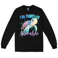 Black im turtley adorable turtle Long Sleeve Tee - MaliasSmallBusiness