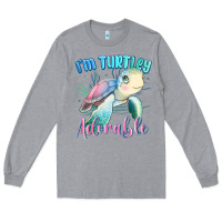 Heather Grey im turtley adorable turtle Long Sleeve Tee - MaliasSmallBusiness