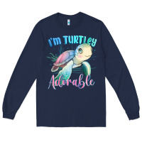Navy im turtley adorable turtle Long Sleeve Tee - MaliasSmallBusiness