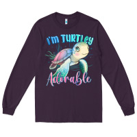 Plum im turtley adorable turtle Long Sleeve Tee - MaliasSmallBusiness