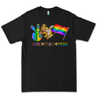 Black peace love pride Premium Tee - CowhideDigitalArt