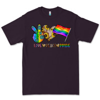 Plum peace love pride Premium Tee - CowhideDigitalArt