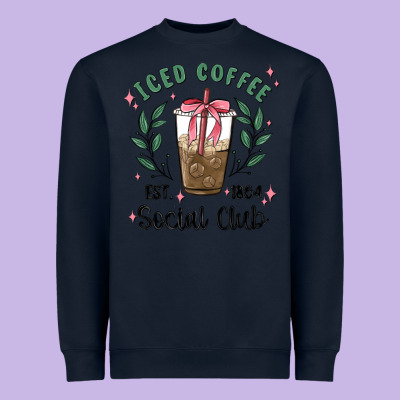 Iced Coffee Social Club Heavyweight Sweatshirt Designed By Maliassmallbusiness