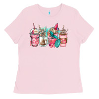 Bubblegum Pink rock hand coffee cups Ladies Tee - Zillion Design Studio