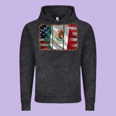 Mexico Flag And Usa Flag Vintage Hoodie Designed By Adodesignshop