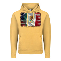 Vintage Mustard mexico flag and usa flag Vintage Hoodie - AdoDesignShop