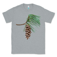 Heather Grey white pine cone Classic Tee - LillyAllenDesigns