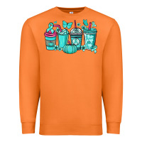 Ovarian Cancer Coffee Cups Teal Ribbon Premium Sweatshirt | Teevron