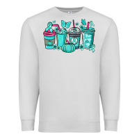 Dove Grey Ovarian Cancer coffee cups teal ribbon Premium Sweatshirt - NancyCooperArtShop