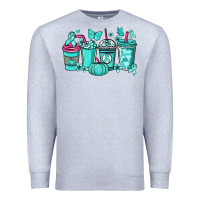 Heather Grey Ovarian Cancer coffee cups teal ribbon Premium Sweatshirt - NancyCooperArtShop
