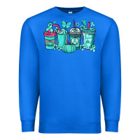 True Royal Ovarian Cancer coffee cups teal ribbon Premium Sweatshirt - NancyCooperArtShop