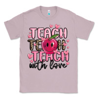 Lilac teach teach teach with love Classic Tee - MaliasSmallBusiness