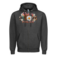 Charcoal Heather Western She Is Strong Zipper Hoodie - LillyAllenDesigns