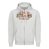 Dove Grey Western She Is Strong Zipper Hoodie - LillyAllenDesigns