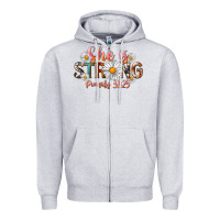 Heather Grey Western She Is Strong Zipper Hoodie - LillyAllenDesigns