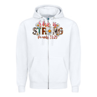 White Western She Is Strong Zipper Hoodie - LillyAllenDesigns
