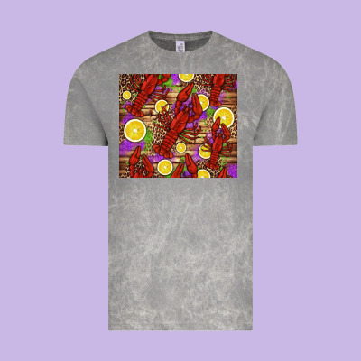 Mardi Gras Crawfish And Lemons Vintage Tee Designed By Jasminsmagicworld