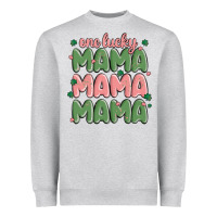 Heather Grey one lucky mama Heavyweight Sweatshirt - MaliasSmallBusiness