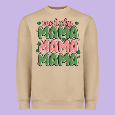 One Lucky Mama Heavyweight Sweatshirt Designed By Maliassmallbusiness