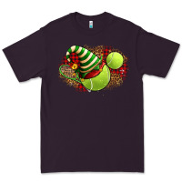 Plum Tennis Christmas With Racket And Hat Premium Tee - FaDigitalArtStudio