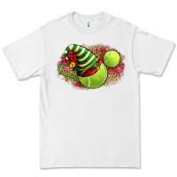 White Tennis Christmas With Racket And Hat Premium Tee - FaDigitalArtStudio