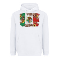 White Mexican Flag with Leopard Heavyweight Hoodie - texasbilliewilder