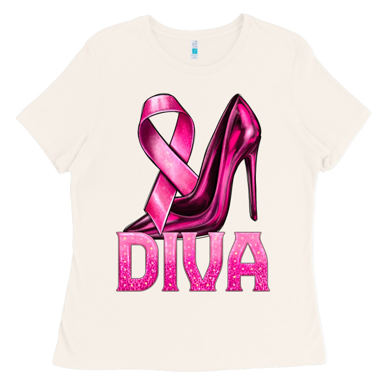 Breast Cancer Diva Ribbon And Heels Ladies Tee by texasbilliewilder | Teevron