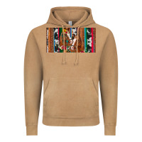 Vintage Camel western horses gemstone horse cowhide leopard floral background licens Vintage Hoodie - Artiststas
