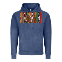 Vintage Denim western horses gemstone horse cowhide leopard floral background licens Vintage Hoodie - Artiststas