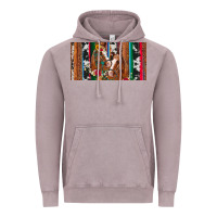 Vintage Zinc western horses gemstone horse cowhide leopard floral background licens Vintage Hoodie - Artiststas