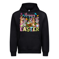Black Happy Easter bunnys Urban Hoodie - OliviaCreatesArt