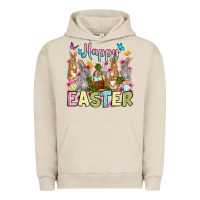 Pigment French Oak Happy Easter bunnys Urban Hoodie - OliviaCreatesArt