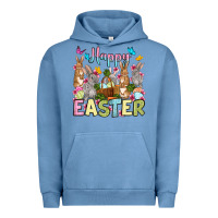 Pigment Pebble Blue Happy Easter bunnys Urban Hoodie - OliviaCreatesArt
