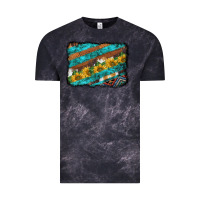 Cloud Black western aztec sunflowers turquoise cowhide background Vintage Tee - BarkalooDesign