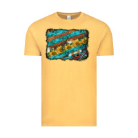 Vintage Mustard western aztec sunflowers turquoise cowhide background Vintage Tee - BarkalooDesign