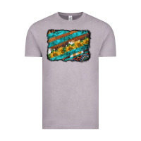 Vintage Zinc western aztec sunflowers turquoise cowhide background Vintage Tee - BarkalooDesign