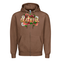Chestnut Grateful Religious Zipper Hoodie - LillyAllenDesigns