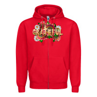 Red Grateful Religious Zipper Hoodie - LillyAllenDesigns