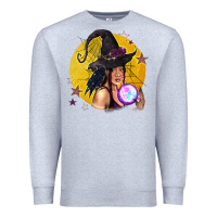 Heather Grey Black Witch Premium Sweatshirt - texasbilliewilder