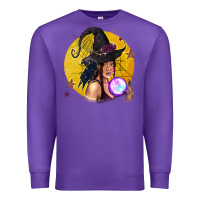 Purple Black Witch Premium Sweatshirt - texasbilliewilder