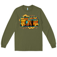 Army Green kansas owl sunset sunflower map Long Sleeve Tee - JahusDesignShop