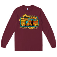 Burgundy kansas owl sunset sunflower map Long Sleeve Tee - JahusDesignShop