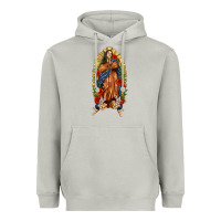 Moon Dust Lady of Guadalupe with Roses Heavyweight Hoodie - texasbilliewilder
