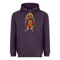 Lady Of Guadalupe With Roses Heavyweight Hoodie | Teevron