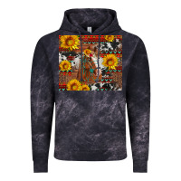 Cloud Black western horse with sunflowers and aztec leopard cowhide Vintage Hoodie - Artiststas
