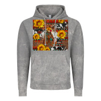 Cloud Rock western horse with sunflowers and aztec leopard cowhide Vintage Hoodie - Artiststas