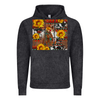 Vintage Black western horse with sunflowers and aztec leopard cowhide Vintage Hoodie - Artiststas