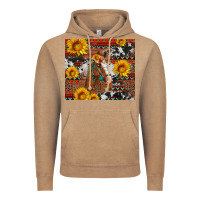 Vintage Coffee western horse with sunflowers and aztec leopard cowhide Vintage Hoodie - Artiststas